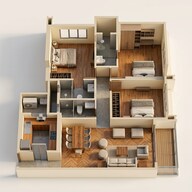 Floor plan of 3 BHK 1170 Sq. Ft. Apartment in Supreme Boulevard, Mumbai