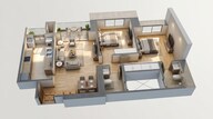Floor plan of 2 BHK 850 Sq. Ft. Apartment in LnT Evara Heights, Thane