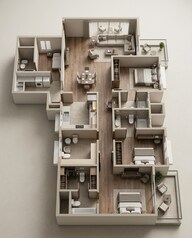 Floor plan of 3 BHK 2294 Sq. Ft. Apartment in Sobha Marina One, Kochi