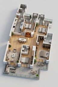 Floor plan of 4 BHK 3512 Sq. Ft. Apartment in Gaur Legacy, Greater Noida