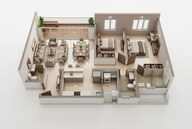 Floor plan of 2 BHK 800 Sq. Ft. Apartment in Kalpataru Blossoms, Pune