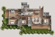 Floor plan of 4 BHK 1900 Sq. Ft. Apartment in Kalpataru Blossoms, Pune
