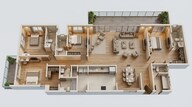 Floor plan of 4 BHK 2911 Sq. Ft. Apartment in Kalpataru Blossoms, Pune