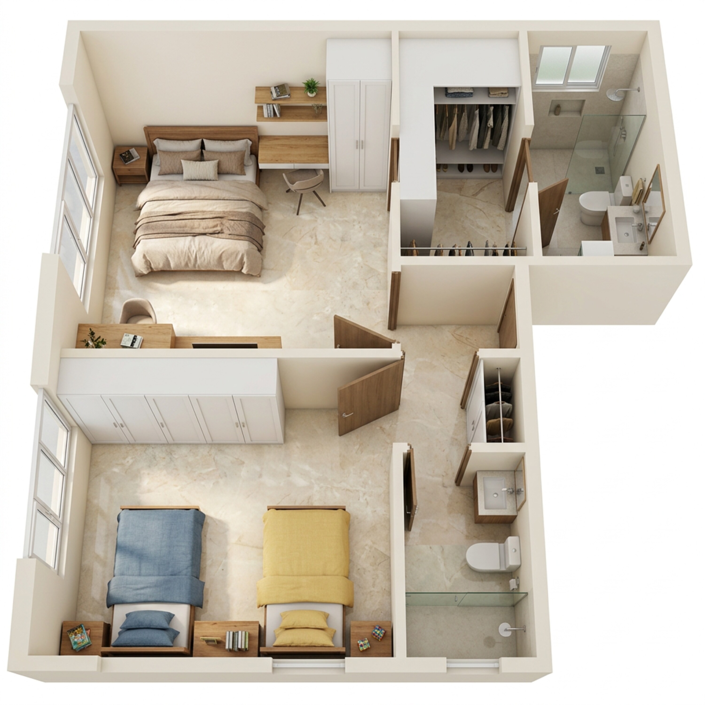 Floor plan of 2 BHK 885 Sq. Ft. Apartment in Kalpataru Blossoms, Pune