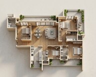 Floor plan of 4 BHK 2875 Sq. Ft. Apartment in Eldeco Fairway Reserve, Gurgaon