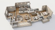 Floor plan of 3 BHK 2200 Sq. Ft. Apartment in Emaar Amaris, Gurgaon