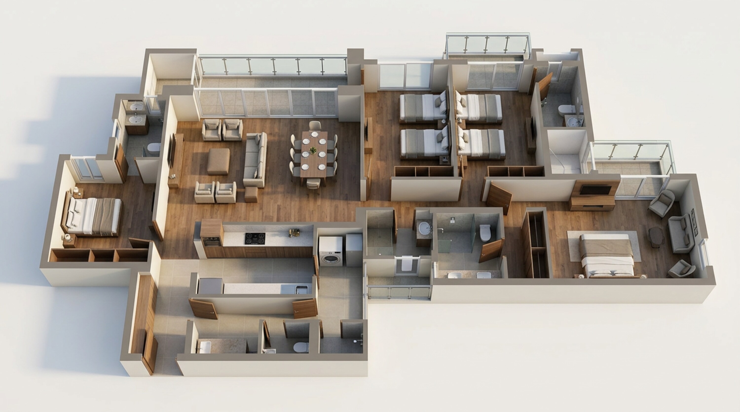 Floor plan of 4 BHK 3100 Sq. Ft. Apartment in Emaar Amaris, Gurgaon