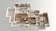 Floor plan of 2 BHK 1650 Sq. Ft. Apartment in Emaar Amaris, Gurgaon