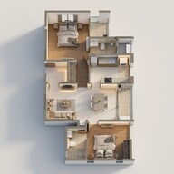 Floor plan of 2 BHK 1210 Sq. Ft. Apartment in DRA Polaris, Chennai