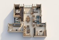 Floor plan of 3 BHK 1948 Sq. Ft. Apartment in DRA Polaris, Chennai