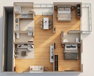 Floor plan of 2 BHK 1185 Sq. Ft. Apartment in Vaarahi Vivarea, Bangalore