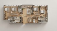 Floor plan of 4 BHK 1646 Sq. Ft. Apartment in Chandak Sarvam, Mumbai