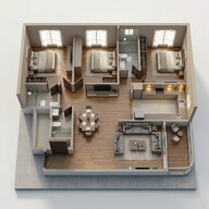 Floor plan of 3 BHK 1162 Sq. Ft. Apartment in Platinum The Reserve, Navi Mumbai