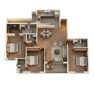 Floor plan of 3 BHK 1386 Sq. Ft. Apartment in Platinum The Reserve, Navi Mumbai