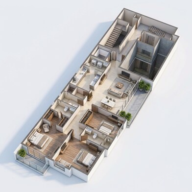 Floor plan of 3 BHK 2705 Sq. Ft. Apartment in Appaswamy Belmont Residences, Chennai
