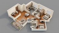Floor plan of 2 BHK 1110 Sq. Ft. Apartment in Embassy Verde, Bangalore