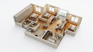 Floor plan of 3 BHK 1228 Sq. Ft. Apartment in Embassy Verde, Bangalore