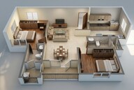 Floor plan of 2 BHK 1250 Sq. Ft. Apartment in Brigade Citrine, Bangalore