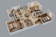 Floor plan of 3 BHK 1548 Sq. Ft. Apartment in Brigade Citrine, Bangalore