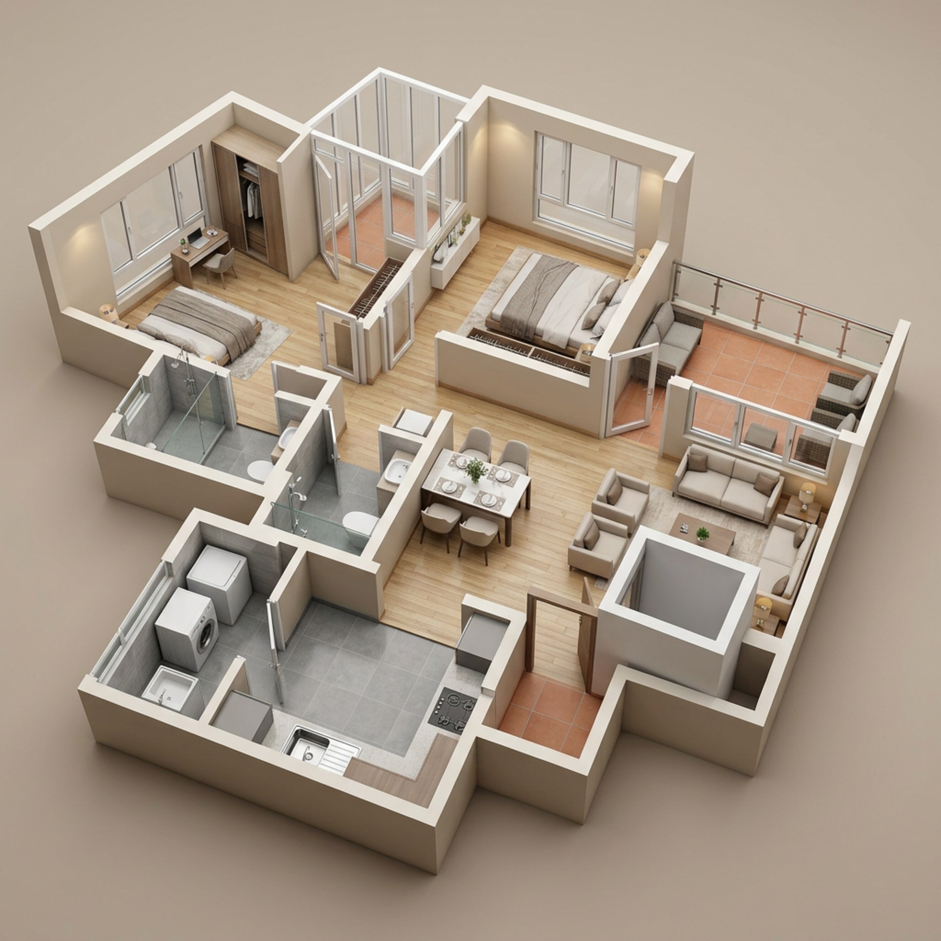 Floor plan of 2 BHK 724 Sq. Ft. Apartment in Legacy Aqua Life, Pune
