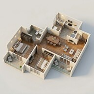 Floor plan of 2 BHK 807 Sq. Ft. Apartment in Legacy Aqua Life, Pune