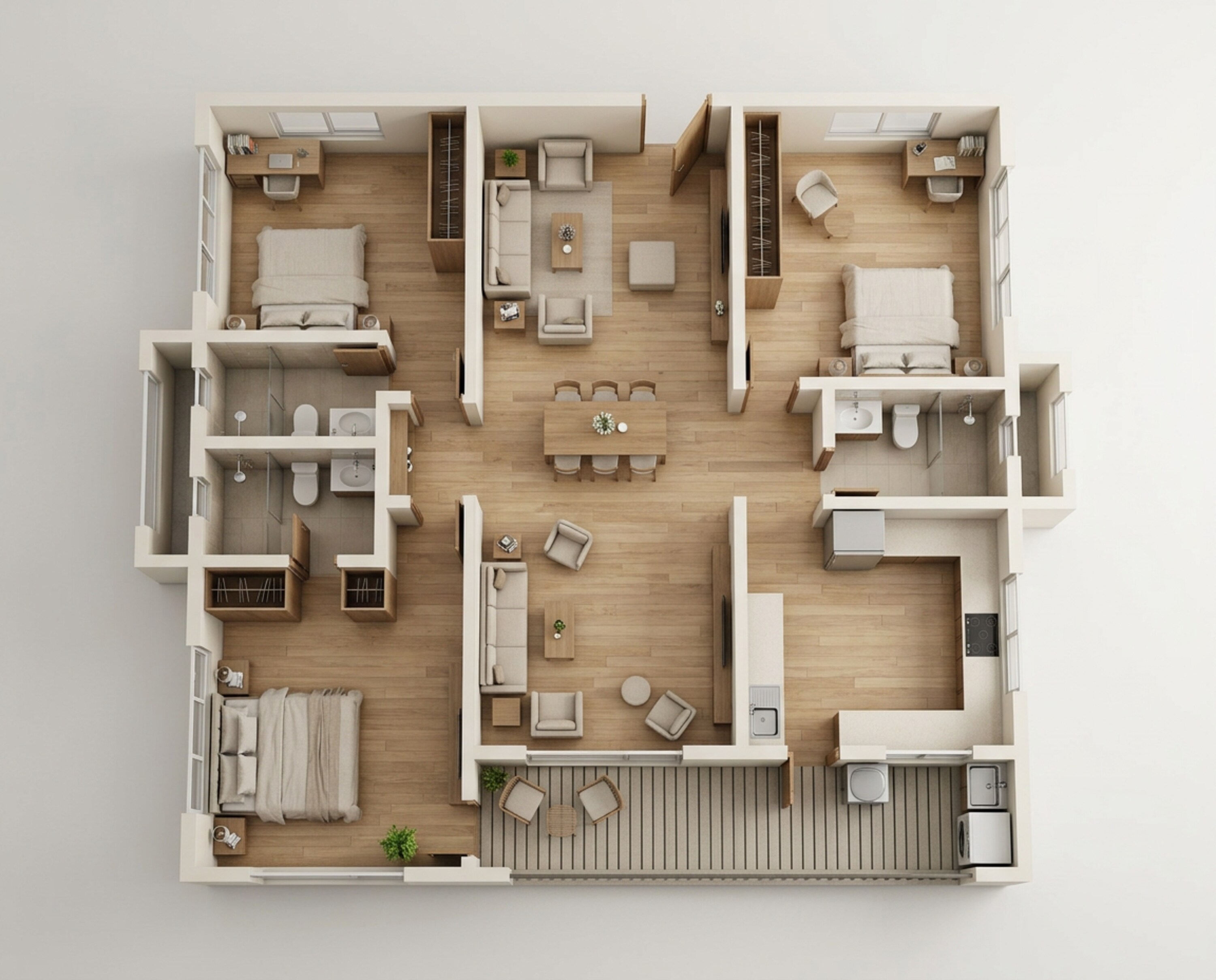 Floor plan of 3 BHK 2650 Sq. Ft. Apartment in Godrej Madison Avenue, Hyderabad