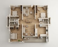 Floor plan of 3 BHK 2650 Sq. Ft. Apartment in Godrej Madison Avenue, Hyderabad