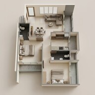 Floor plan of 2 BHK 420 Sq. Ft. Apartment in Dashmesh Heights, Thane