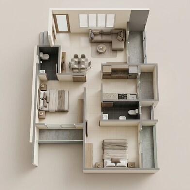 Floor plan of 2 BHK 420 Sq. Ft. Apartment in Dashmesh Heights, Thane