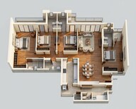 Floor plan of 4 BHK 2850 Sq. Ft. Apartment in Emaar Urban Ascent, Gurgaon