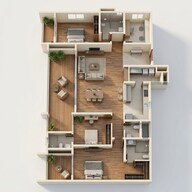 Floor plan of 3 BHK 2680 Sq. Ft. Apartment in Kumar Plumeria, Bangalore