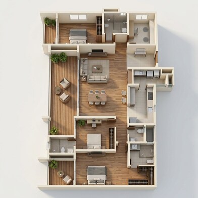 Floor plan of 3 BHK 2680 Sq. Ft. Apartment in Kumar Plumeria, Bangalore