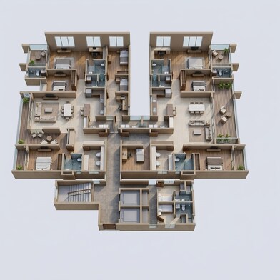 Floor plan of 3 BHK 2890 Sq. Ft. Apartment in Kumar Plumeria, Bangalore
