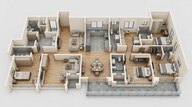 Floor plan of 4 BHK 2845 Sq. Ft. Apartment in Sobha Hamptons Town Park, Bangalore