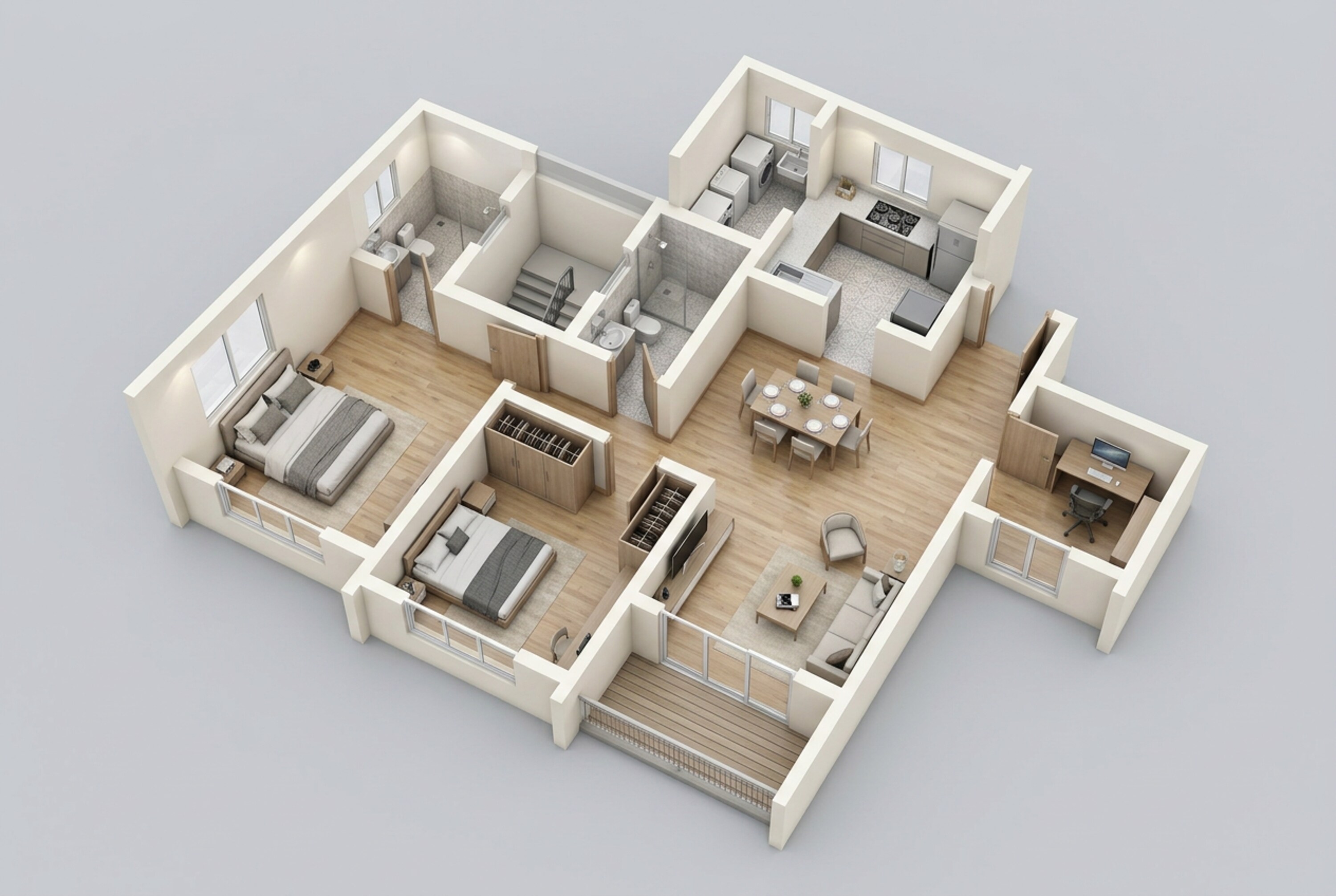 Floor plan of 2 BHK 1339 Sq. Ft. Apartment in Sobha Madison Heights Town Park, Bangalore
