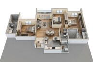 Floor plan of 3 BHK 1514 Sq. Ft. Apartment in Sobha Madison Heights Town Park, Bangalore