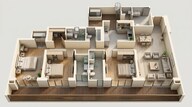 Floor plan of 3 BHK 2970 Sq. Ft. Apartment in Godrej Astra, Gurgaon