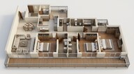 Floor plan of 3 BHK 3182 Sq. Ft. Apartment in Godrej Astra, Gurgaon