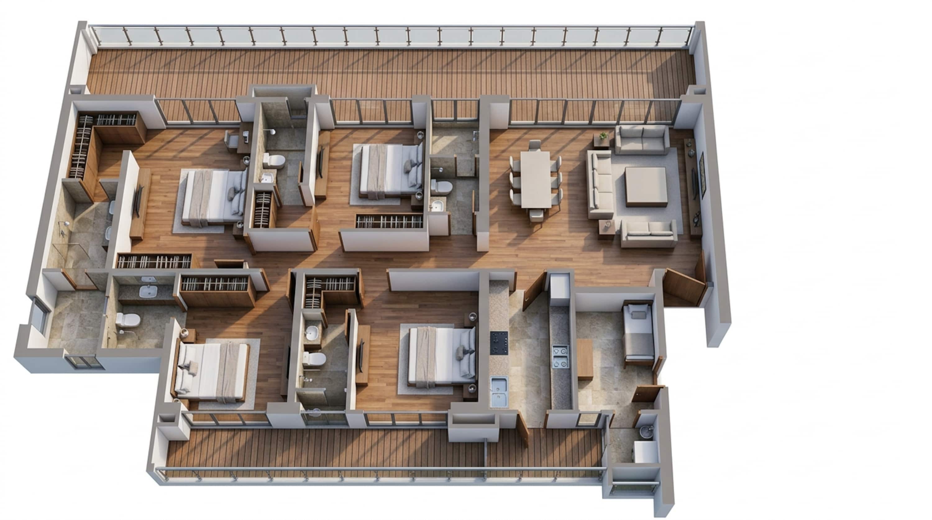 Floor plan of 4 BHK 3994 Sq. Ft. Apartment in Godrej Astra, Gurgaon
