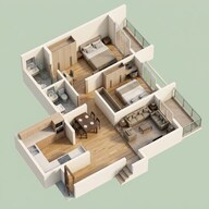 Floor plan of 2 BHK 895 Sq. Ft. Apartment in Kohinoor Woodshire, Pune