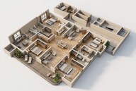Floor plan of 4 BHK 4123 Sq. Ft. Apartment in Brigade Gateway, Hyderabad