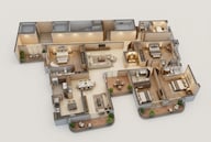 Floor plan of 4 BHK 4980 Sq. Ft. Apartment in Brigade Gateway, Hyderabad