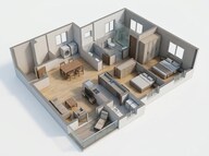 Floor plan of 2 BHK 1224 Sq. Ft. Apartment in Birla Evara, Bangalore