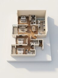 Floor plan of 3 BHK 1624 Sq. Ft. Apartment in Birla Evara, Bangalore