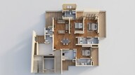 Floor plan of 3 BHK 2800 Sq. Ft. Apartment in Hero Homes Palatial, Gurgaon