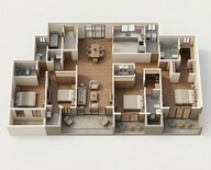 Floor plan of 4 BHK 2325 Sq. Ft. Apartment in Nyati Elenor, Pune