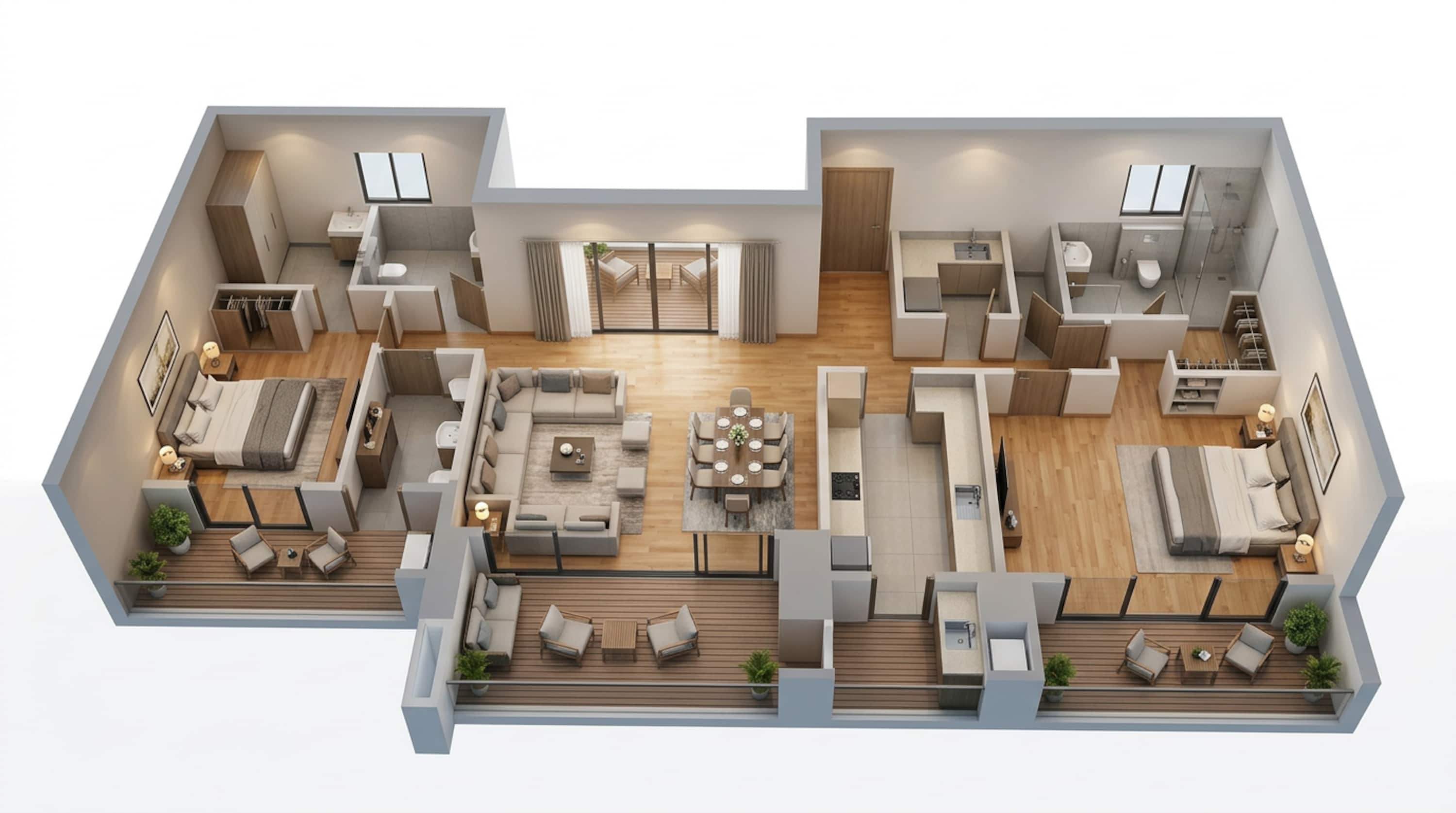 Floor plan of 3 BHK 1828 Sq. Ft. Apartment in BPTP Amstoria Verti Greens, Gurgaon