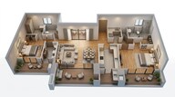Floor plan of 3 BHK 1828 Sq. Ft. Apartment in BPTP Amstoria Verti Greens, Gurgaon
