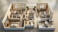Floor plan of 3 BHK 1932 Sq. Ft. Apartment in Baashyaam Enchanted, Chennai