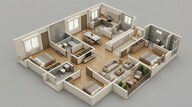 Floor plan of 3 BHK 2190 Sq. Ft. Apartment in Baashyaam Enchanted, Chennai